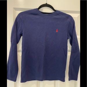 Polo Long Sleeve Waffle Knit Crew Neck Shirt